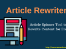 Article Rewriter Tool